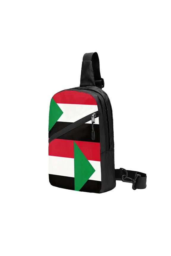 Foldable Sling Backpack Packable Daypack Flag Of Sudan Collapsible Crossbody Shoulder Bag