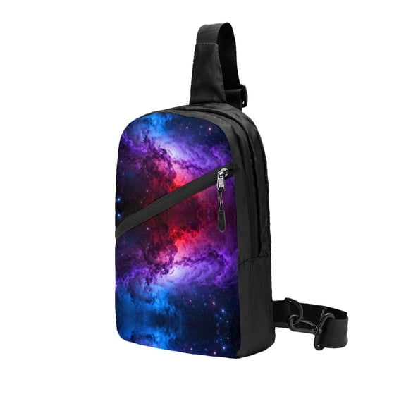 Foldable Sling Backpack Packable Daypack Galaxy Print Collapsible Crossbody Shoulder Bag