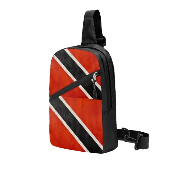 Foldable Sling Backpack Packable Daypack Grunge-Tobagos-Flag Collapsible Crossbody Shoulder Bag