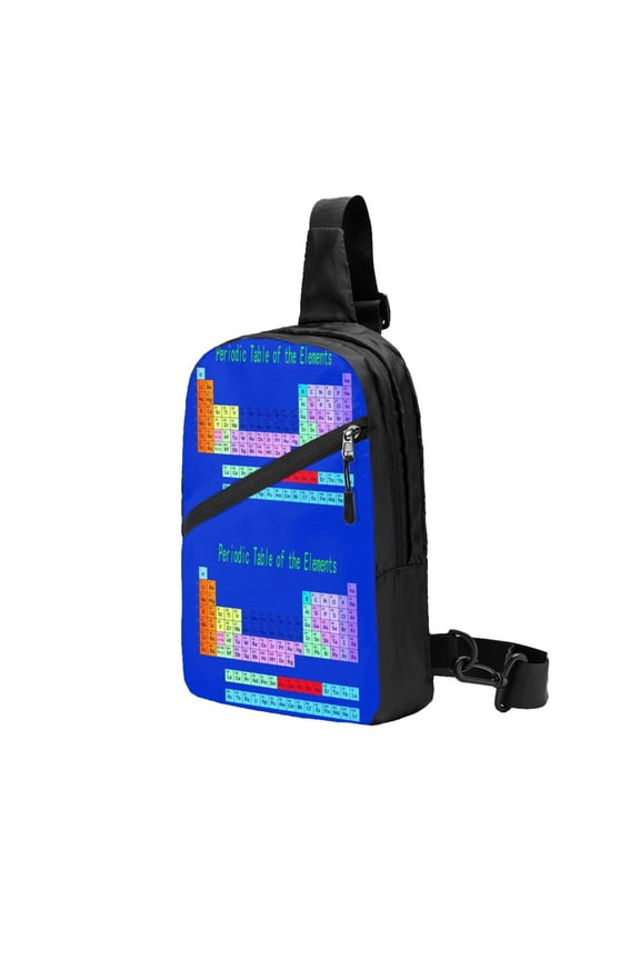 Foldable Sling Backpack Packable Daypack Periodic Table Elements Collapsible Crossbody Shoulder Bag