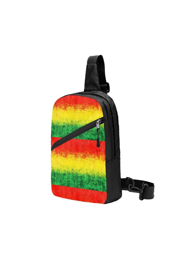 Foldable Sling Backpack Packable Daypack Rastafarian Grunge Collapsible Crossbody Shoulder Bag