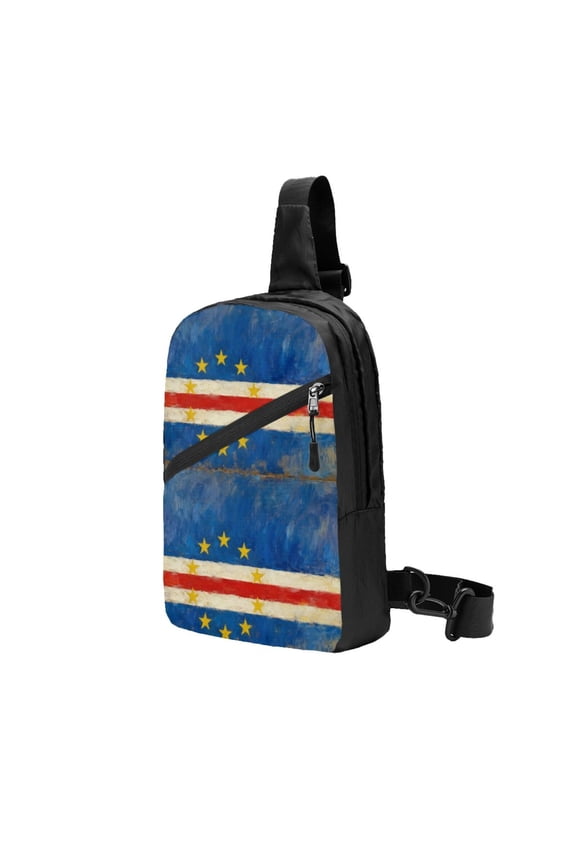Foldable Sling Backpack Packable Daypack Retro Cape Verde Flag Collapsible Crossbody Shoulder Bag