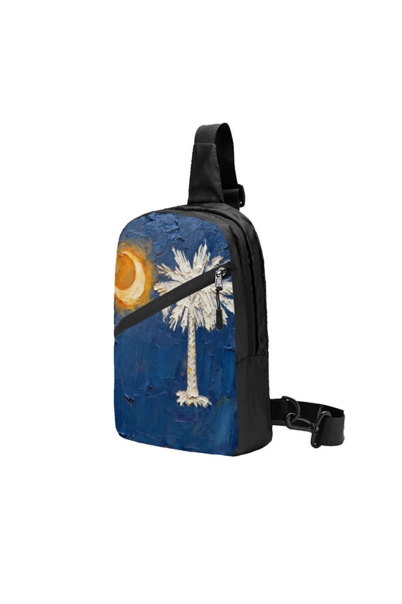 Foldable Sling Backpack Packable Daypack South Carolina Flag Collapsible Crossbody Shoulder Bag