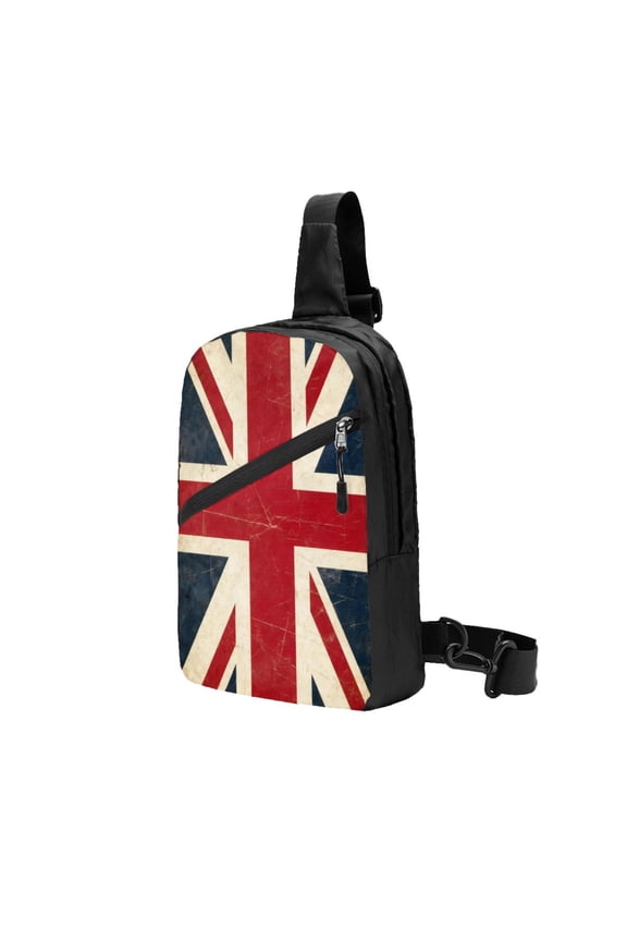 Foldable Sling Backpack Packable Daypack Union-Jack Flag Collapsible Crossbody Shoulder Bag