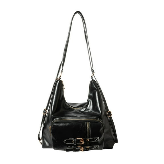 Foldable Slouchy Bag Crossbody Purse for Women Elegant PU Leather Shoulder Bags