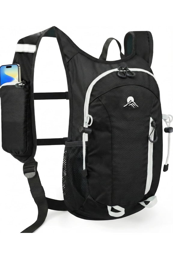 Foldable Small Hiking Backpack with 3 Strap Pockets - Lightweight 300D Spill-proof Daypack for Men Women - Packable Small Travel Backpack with Chest Strap & Trekking Pole Holder - Durable Outdoor Bag