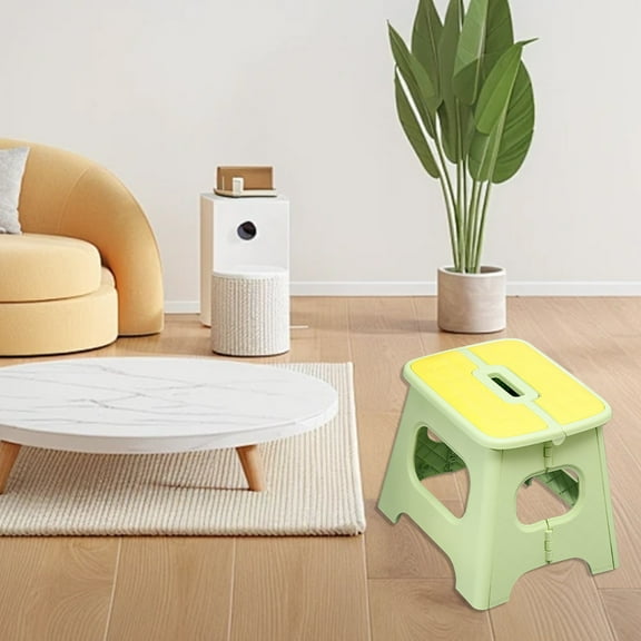 Foldable Small Stool, Portable Low Chair for Outdoor Camping Home and Travel, Lightweight Space Saving Plastic Stool with Sturdy Anti-Slip Design for Office, Garden, or Picnic Use