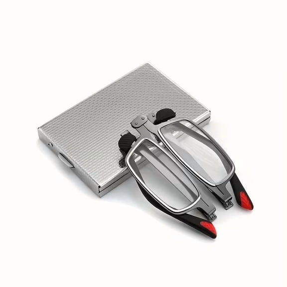 Foldable Smartphone Reading Glasses for Men Women  HD Lens Full Metal Frame Portable Minimalist Eyewear Compatible with All Smartphones Durable Hinges