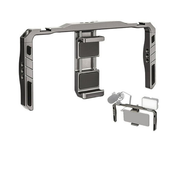 Foldable Smartphone Stabilizer, Filmmaking Vlogging Rig Case Aluminum Alloy Universal Phone Cage