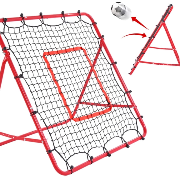 Foldable Soccer Rebounder Net 3.3x3.3 FT, Adjustable Angle Soccer Training Equipment, Portable Football Rebounder for Backyard Practice