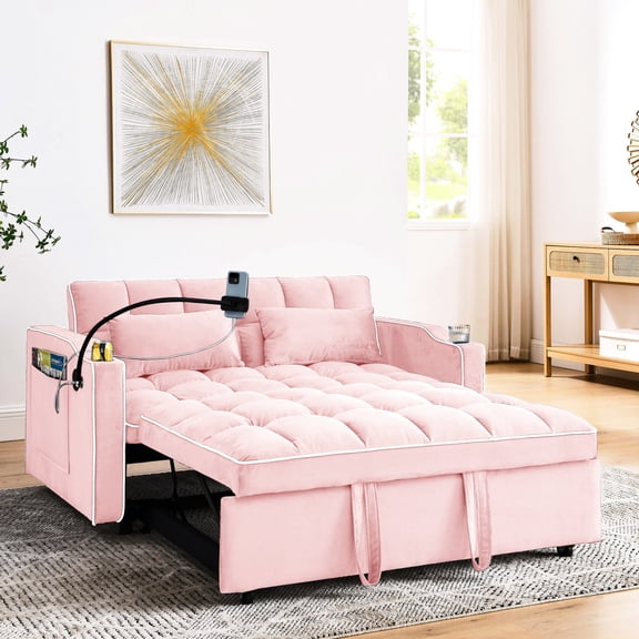 Foldable Sofa Bed with USB Port and Phone Stand / Enjoy Movies Freely at Home