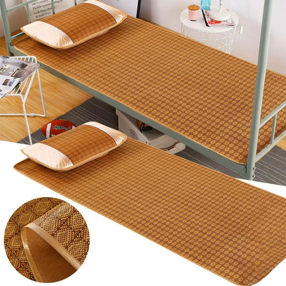 Foldable Soft Mat Rattan Mat for Single Student Dormitories in Summer Khaki