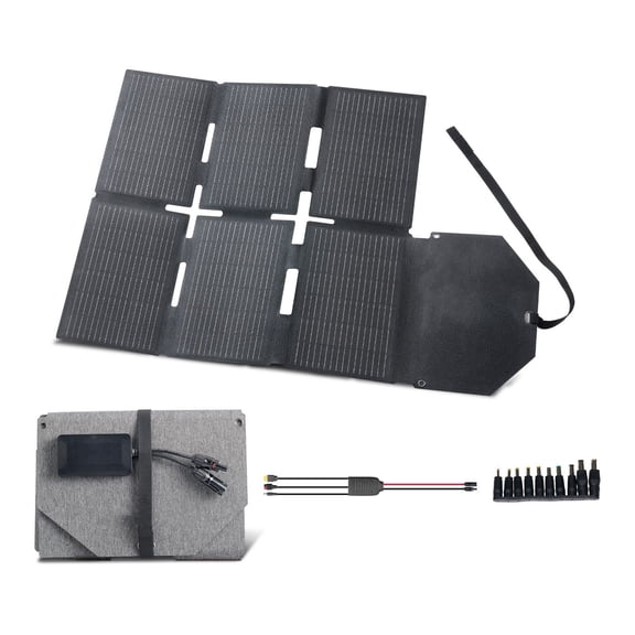 Foldable Solar Panel 60W 16BB N-Type with USB-A QC3.0 Type-C DC for Camping Hiking