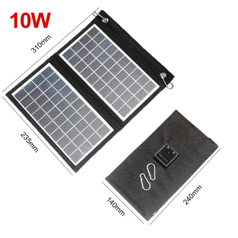 Foldable Solar Panel for Camping with Dual Usb Charger and Waterproof Design 2 Fold
