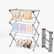 Foldable Space Saving Clothes Drying Rack, Extendable Rustproof Laundry Rack for Indoor Outdoor Dorm Room Apartments RV