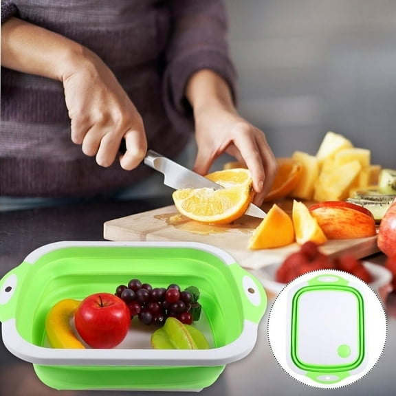 Hnjugfe Plastic Cutting Board, Reversible, 2.5 x 2.5 x 2 in Multifunctional Drainer Basket for Washing Dish, BBQ Prep, Picnic &