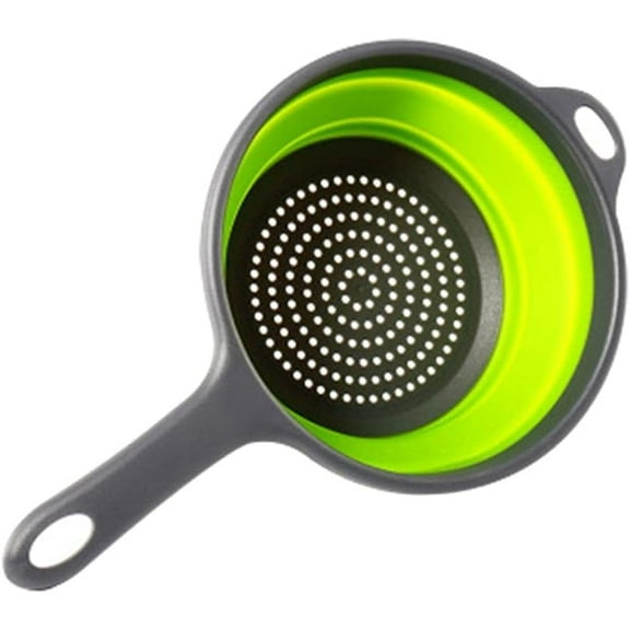 Foldable Space-Saving Silicone Colander Strainer Colander Dish Drainer Draining Basket with Handle Kitchen Tools(red)