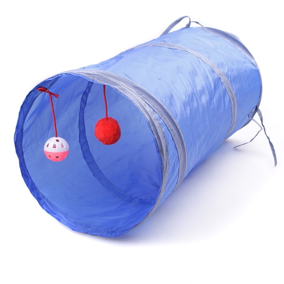 Foldable Spiral Cat Tunnel - Indoor Toy for Small Cats, Kittens, and Rabbits - Tube for Interactive Play and Outdoor Fun - Pet Activity Toy (1PC, Blue)