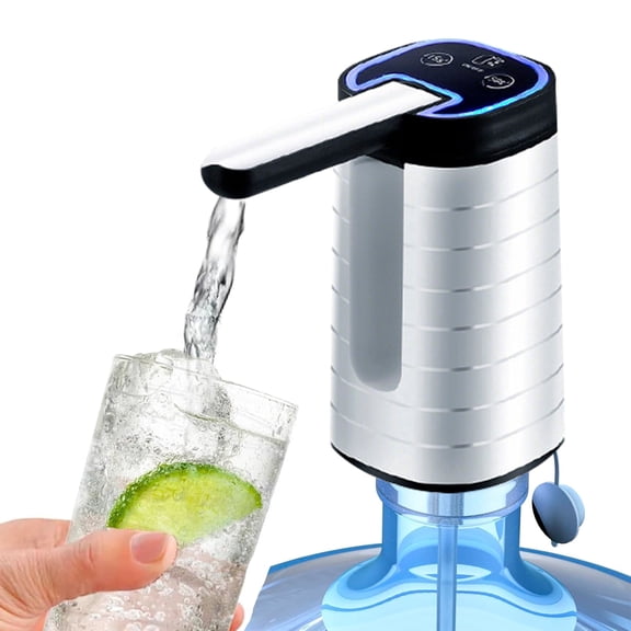 Asoricing Foldable Spout Electric Water Pump, 9CM Extension, Type-C Rechargeable, Universal Fit for 3-5 Gallon Bottles,White