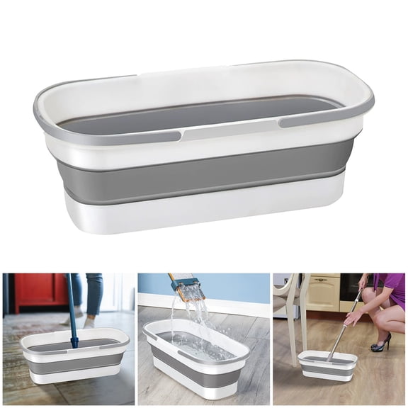 Foldable Square Mop Bucket with Wringer Space Saving Storage Design for Efficient Cleaning
