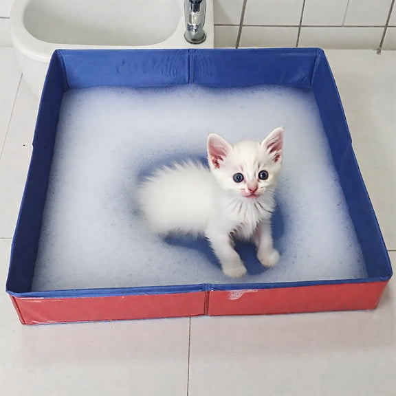 Foldable Square Pet Pool 19.7in Portable Indoor Outdoor Dog Cat Bath Tub Collapsible Swimming Sand Box Multifunctional Pet Basin