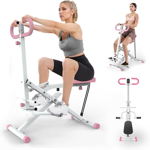 Foldable Squat Machine for Women,Glutes Workout Machines with LCD Display & Adjustable Seat, Glutes & Abs Squat Machine for Home Gym,Space-Saving Design