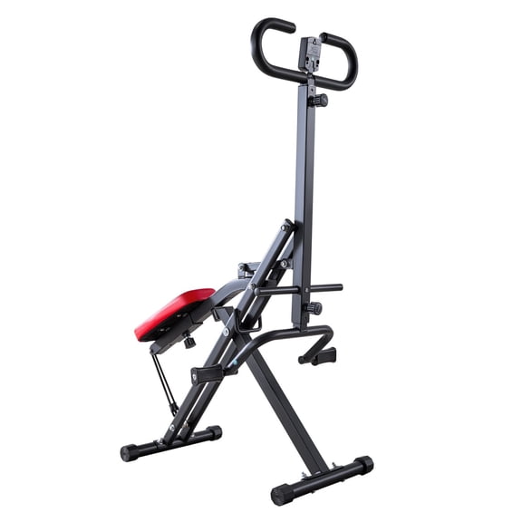 Foldable Squat Machine for Home Use with Resistance Bands for Glutes and Legs Black Compact Rowing Equipment
