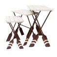 thumbnail image 1 of C&F Home Foldable Stacking Table, Set Of 3  Brown, 1 of 2