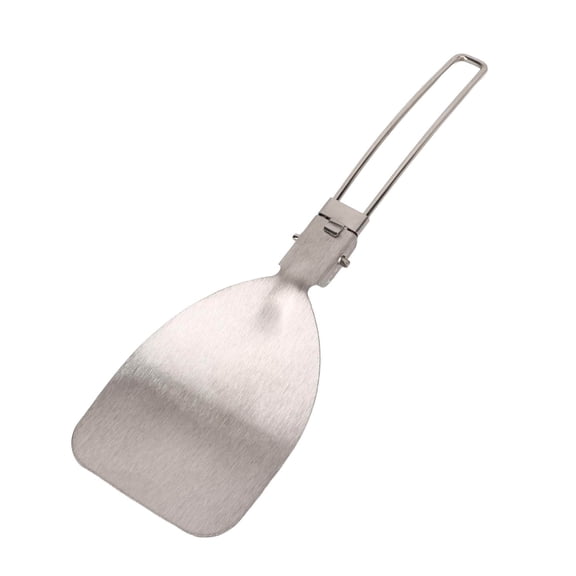 Foldable Stainless Steel Spatula, 304 Food Grade Metal Turner with Locking Handle, Heat Resistant Camping Cooking Utensil for Frying, BBQ, Stir-Fry, Portable Outdoor Grill Accessories (8.54 Inch)