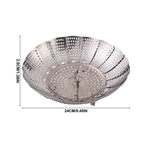 Veg Racks Adjustable Foldable Stainless Steel Steamer Basket, Adjustable Vegetable Seafood ...