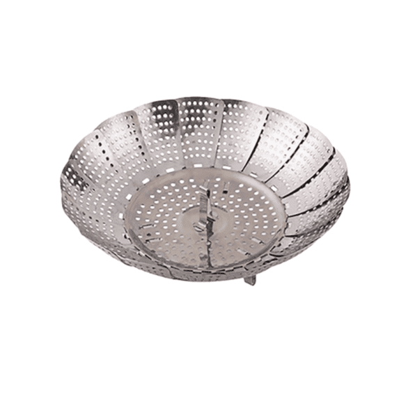 Foldable Stainless Steel Steamer Basket with Handle, Adjustable Steaming Rack for Various Pots, Vegetables, Seafood and Dumplings