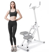 Foldable Stair Stepper with Fixed Handlebar, Hydraulic Low-Impact Home Cardio Exercise Machine, LCD Monitor Tracks Calories Steps, 300 LBS Capacity Non-Slip Pedal for Full Body Workout