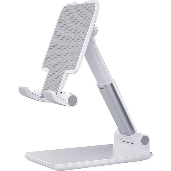 Foldable Stand for Most Cell Phones and Tablets up to[Aluminum Alloy Construction] Rugged Protection Anti-Slip Grip (White)2pcs