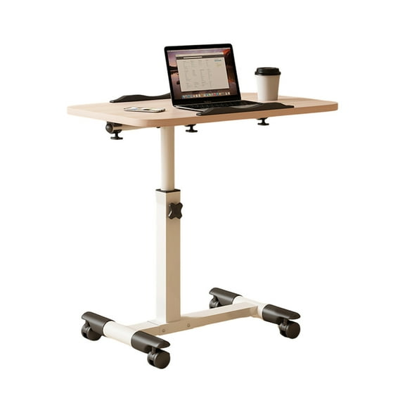 Foldable Standing Desk with Wheels, Rolling Table Standing Desk Potable Laptop Desk Computer Workstations,Portable Height Adjustable Laptop Desk Bedroom Aids Hospital Bed Table for Home Office