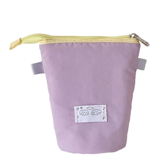 Foldable Standing Pencil Case Pop Up Polka Dot Nylon Single Compartment Storage Cup for Office Desk Artist Travel Organizer Holds 30 Pens 5.51 X 6.1 Inches