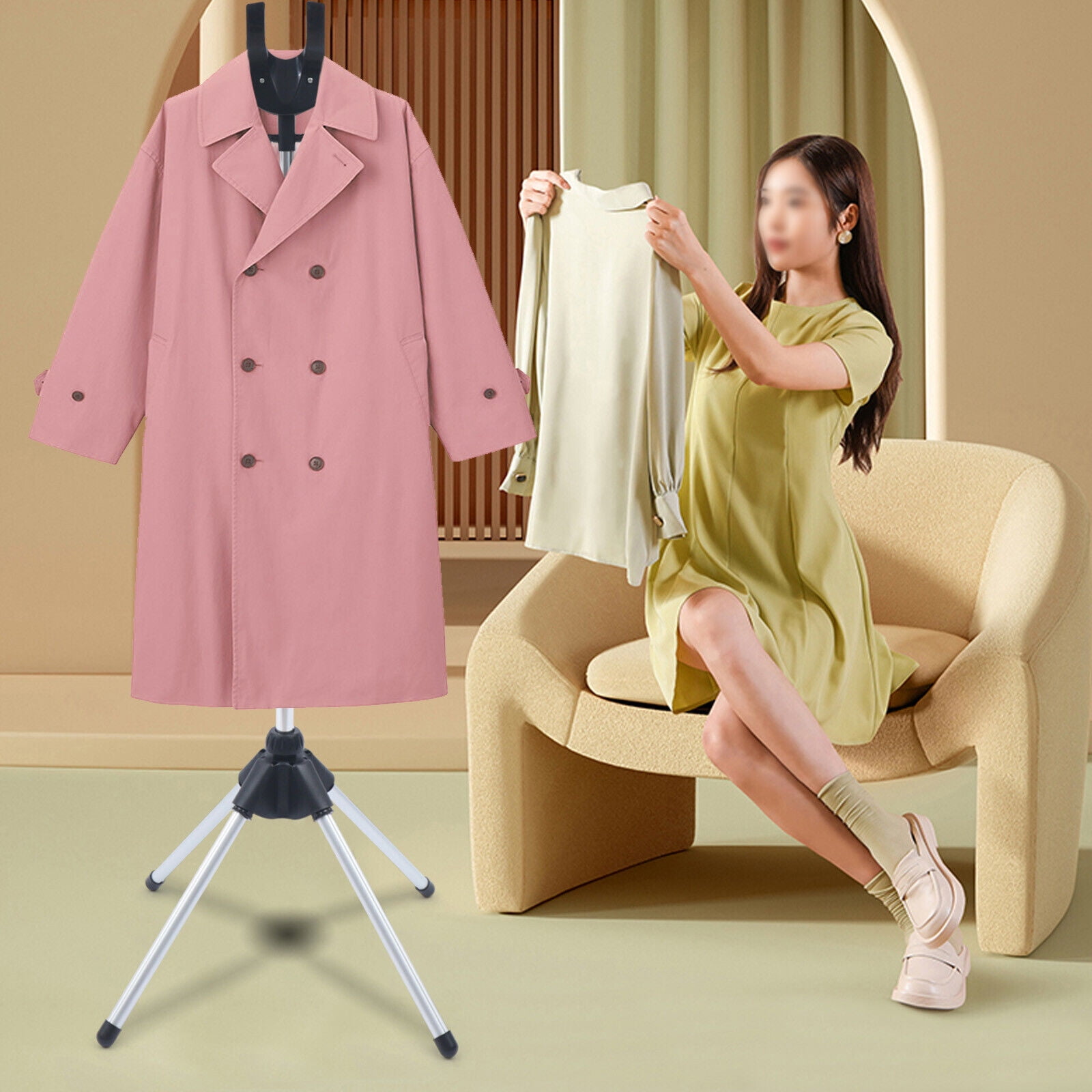 Foldable Steamer Hanger Bracket Handheld Ironing Garment & Clothes Drying Rack