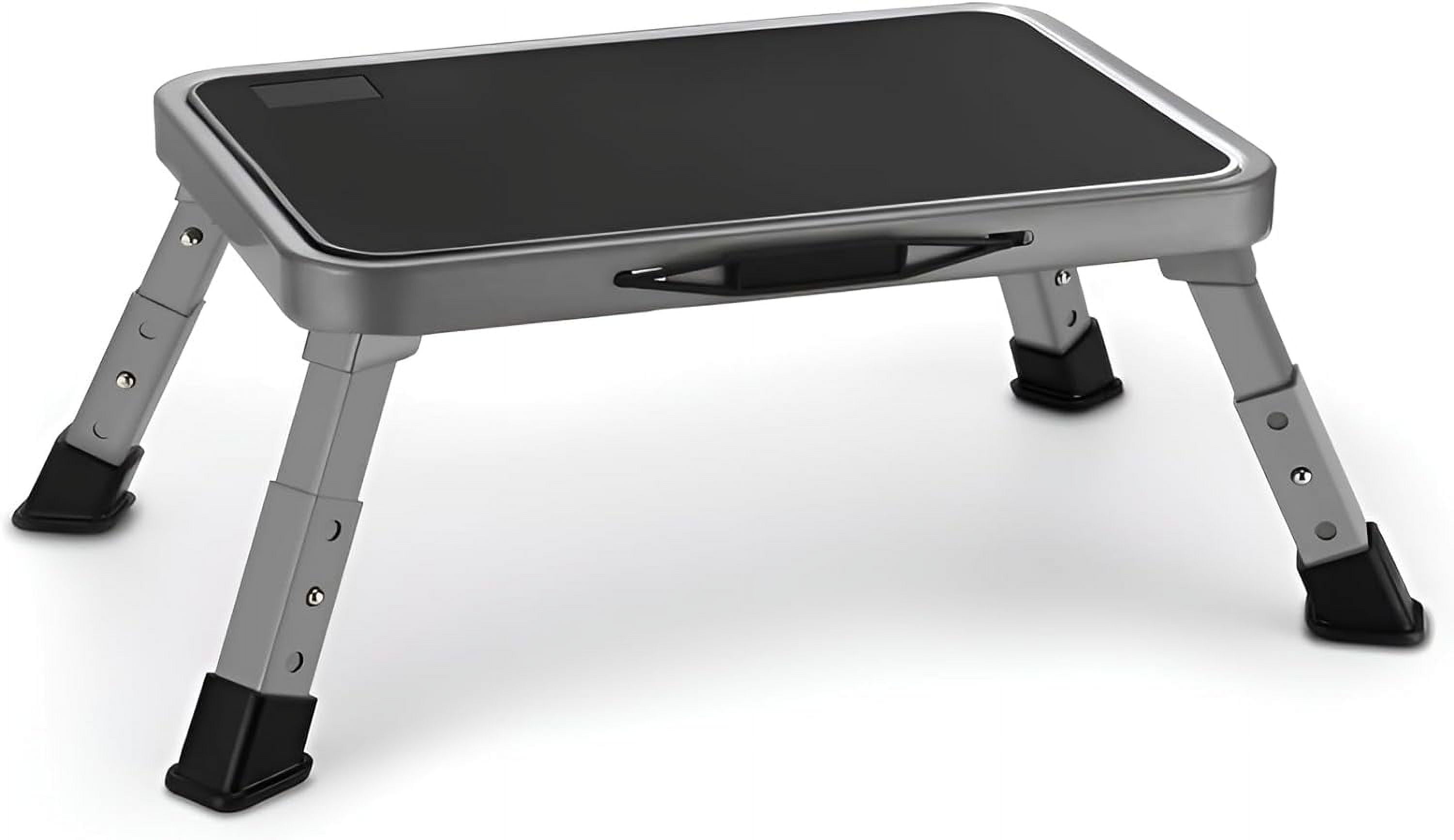 Foldable Step Stool, Adjustable Step Stool with a Non-Slip Platform ...