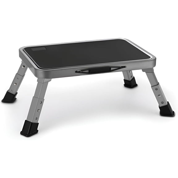 Foldable Step Stool, Adjustable Step Stool with a Non-Slip Platform, Step Ladder with Thick Rubber Feet for Adults or Children in Kitchen, Bedroom, Office, Rv, 330 Lbs Capacity