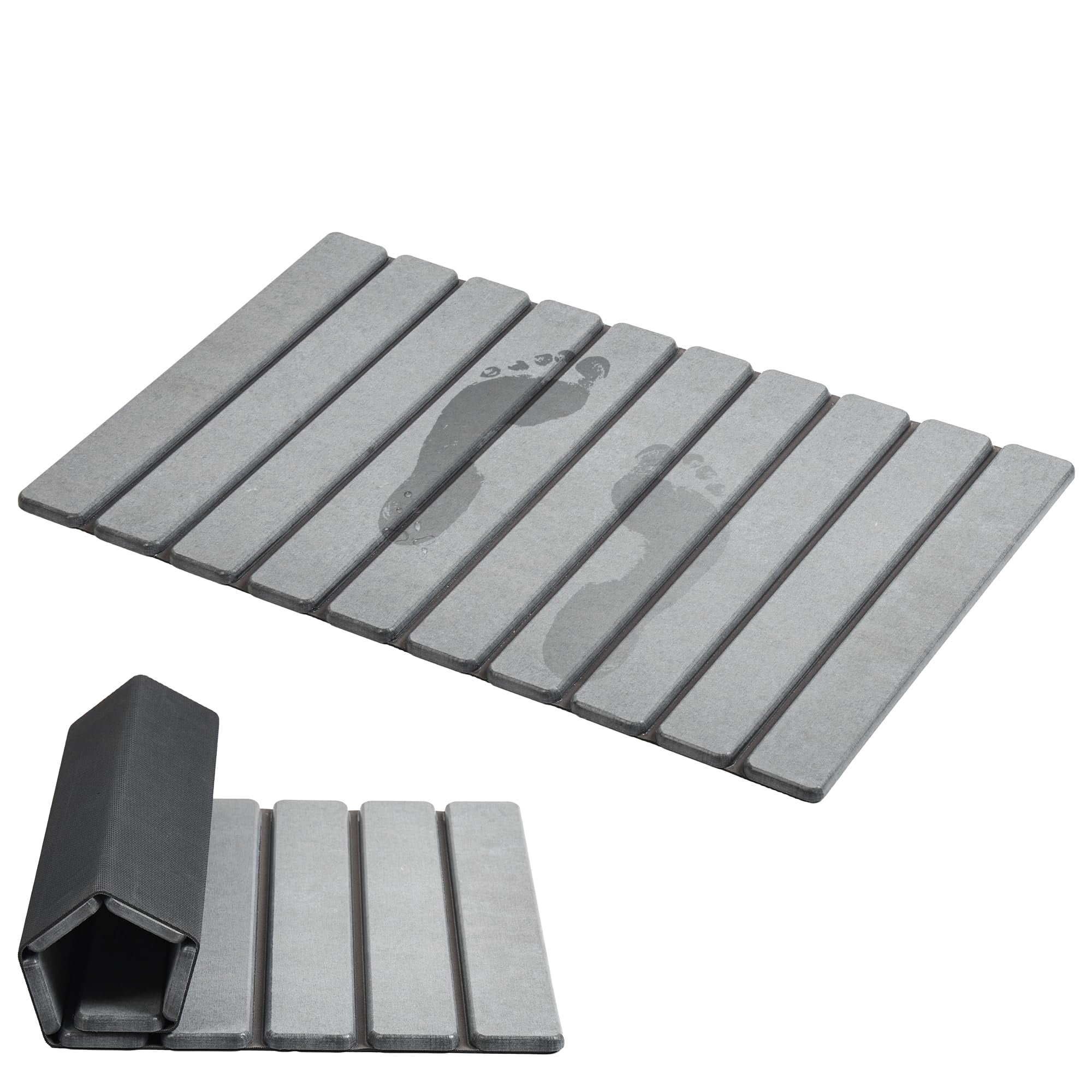Foldable Stone Bath Mat, Diatomaceous Quick-dry surface, super ...