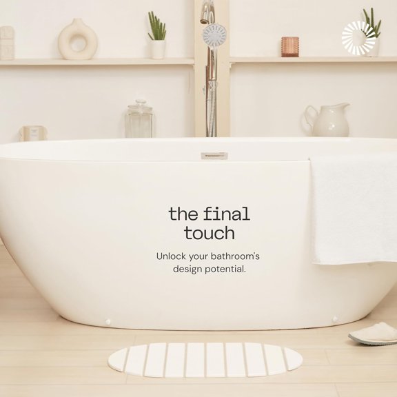 Foldable Stone Bath Mat Large - 24’’ x 15’’ Natural Diatomaceous Earth Bath Mat Stone Absorbing - Fast Drying Stone Mat Bathroom - Large Bath Stone Mat for Bathroom Floor - Milk Color