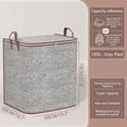 thumbnail image 1 of Foldable Storage Bag 180-Liter Large Capacity Zipper Closure Non-Woven Fabric with Handle for Clothing Organization Gray, 1 of 4