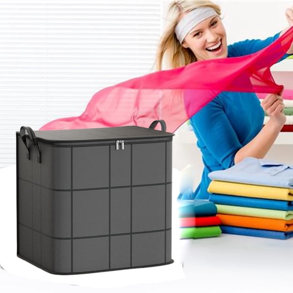 Foldable Storage Bag for Clothes Blankets Quilts Toys with Large Capacity and Zipper - Home Textile Storage Solutions for Organizing