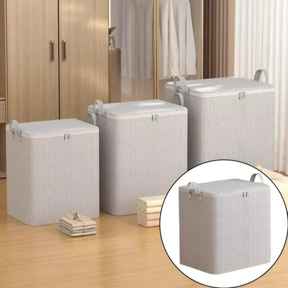 Foldable Storage Bags with Zipper and Handles. Stackable. Perfect for Organizing Closets, Moving Boxes, Clothes, Bedding, Blankets, Pillows, and Quilts