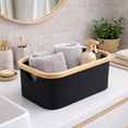 thumbnail image 1 of Evideco French home goods Collapsible Polyester and Bamboo Storage Basket, Black, 1 of 7
