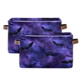 thumbnail image 1 of Foldable Storage Basket,Canvas Fabric Foldable Storage Bins with Handles Open Home Storage Bins Boxes for Toy Book Shelf Closet Baskets Bats in The Night Sky, 1 of 8