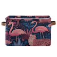 thumbnail image 1 of Foldable Storage Basket,Canvas Fabric Foldable Storage Bins with Handles Open Home Storage Bins Boxes for Toy Book Shelf Closet Baskets Flamingos and Leopard Print, 1 of 8