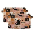 thumbnail image 1 of Foldable Storage Basket,Canvas Fabric Foldable Storage Bins with Handles Open Home Storage Bins Boxes for Toy Book Shelf Closet Baskets Orange Halloween Motif, 1 of 8