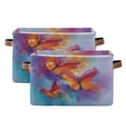thumbnail image 1 of Foldable Storage Basket,Canvas Fabric Foldable Storage Bins with Handles Open Home Storage Bins Boxes for Toy Book Shelf Closet Baskets Red and Orange Butterflies, 1 of 8