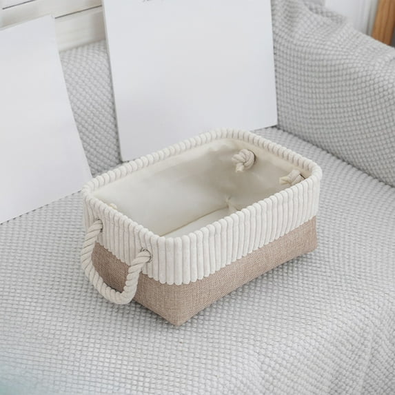 Foldable Storage Basket, Coffee Colored Cloth Basket with Sturdy Handles, Reinforced Stitching, Multi-Functional Organizer for Home Organization, Closet Storage, Easy to Clean for Households