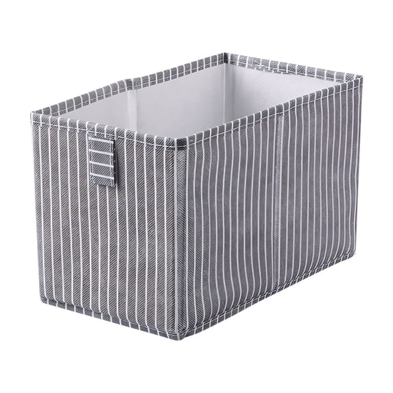 Foldable Storage Basket Fabric Bin Rectangular Organizer Non Woven Cardboard Insert Space Saving Closet Shelf Toy Books Laundry Clothes Durable Home Decor